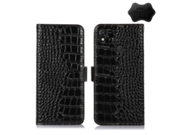 Capa De Celular De Couro De Crocodilo Com Camada Superior De Couro Bovino Para Xiaomi Redmi 10a/9c