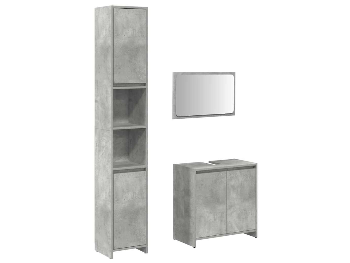 Bathroom Furniture Set, Bathroom Furniture Sets Vidaxl Cinzeto Madeira Processada (n/a)