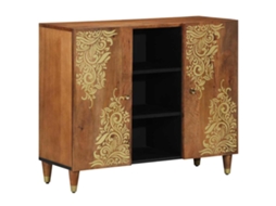 Vidaxl Buffet Castanho 90 X 33 X 75 Cm Madeira De Manga Maciça