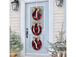 Decorações Natalinas, Símbolos Alegres, Guirlandas de Xadrez de Búfalo, Enfeites Rústicos de Linho e Madeira, Ergonômico, Uso Diário STELASPLEN