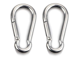 Linjou Mosquetão de Aço Inoxidável 304, 8mm, 200kg, para Trekking, Camping, Mascotas, Rede 2 Peças de 8 Mm
