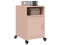 Vidaxl Mesas De Cabeceira 2 Pcs 36x39x59 Cm Aço Rosa