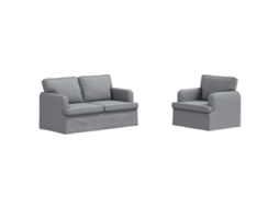 Maison Exclusive - Conjunto De Sofás 2 Unid. Cinzento-claro Tecido