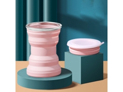 Copo Silicone Plegável 320ml Rosa Sakura