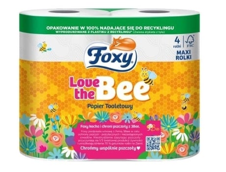 Papel Higienico Foxy Love Clássico, Pacote Com 4 Rolos