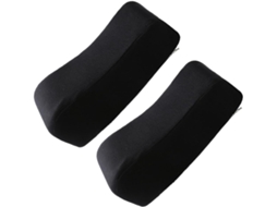 Conjunto de 2 Almofadas Apoio Braço em Espuma Viscoelástica Preta para Cadeiras Escritório, Capa Removível e L