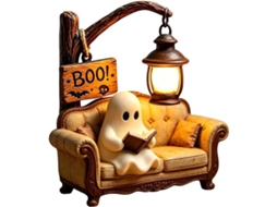 Luminária LED decorativa de fantasma para o Halloween: Lendo um livro.