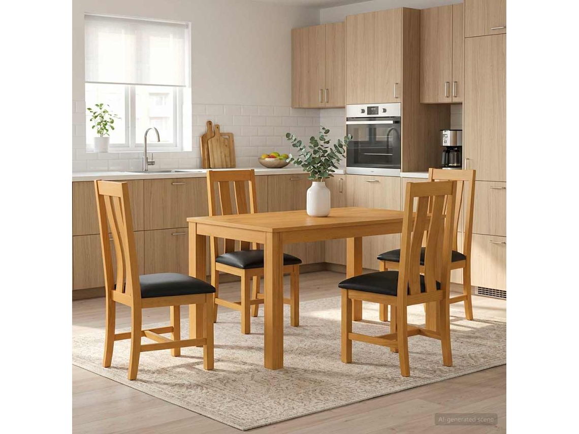 Vidaxl Conjunto De Sala De Jantar 5 Unid. Preto