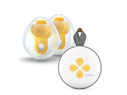 Bomba tira-leite elétrica dupla Swing Maxi™ Hands-Free Compacta, mãos-livres, leve, ultraconfortável, conectada ao aplicativo Medela Family