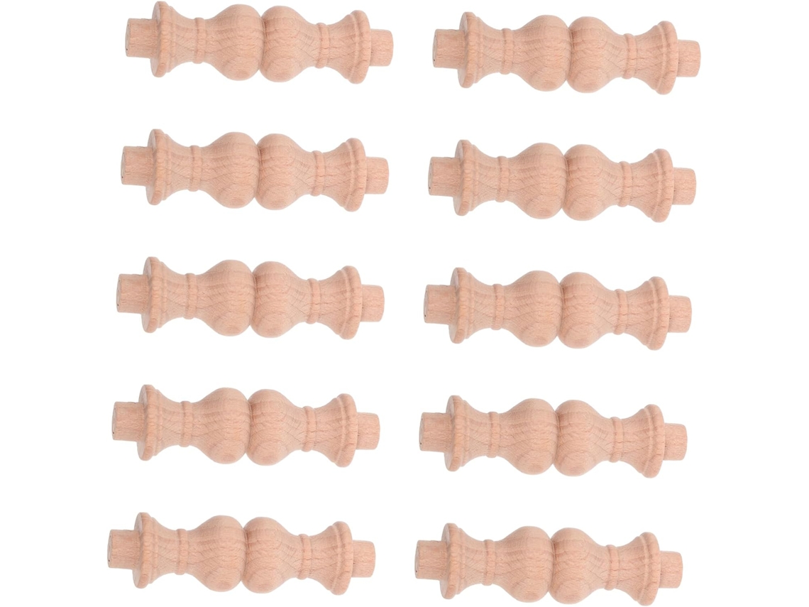 Conjunto De 10 Balaústres De Madeira Maciça Para Decoração E Reparo De Escadas E Interiores.