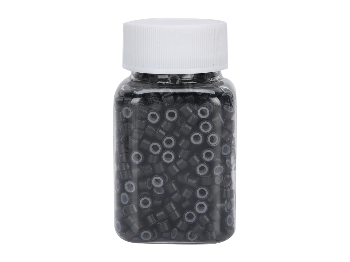 2026 ferramenta de Extensão de Cabelo com Microperlas Revestidas de Silicone Preto