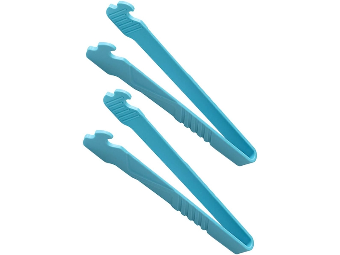 Pinça Para Churrasco Hanabass, Prática, Em Nylon Azul, 2 Peças, Fácil De Limpar, Com Sistema De Drenagem Óleo, Ideal