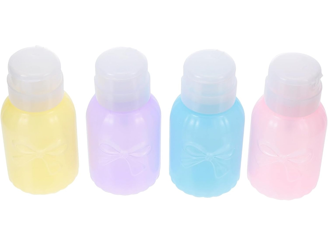 Conjunto De 4 Frascos Plásticos Multiuso Com Bico Ajustável, Práticos