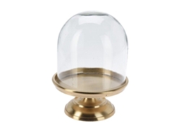 Campânula Dôme Vidro Base Alumínio 14.5x28cm Dourado