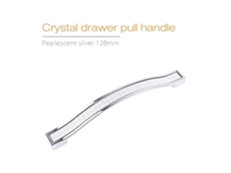 Laxiscreed Puxador De Gaveta De Cristal Prata Perolada 128mm - Liga Metálica Moderna