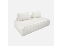Sofá Modular Em Tecido Bouclé, 2 Lugares, Creme