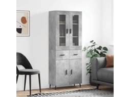 Vidaxl Armário Alto 69,5x34x180 Cm Derivados De Madeira Cinza Cimento