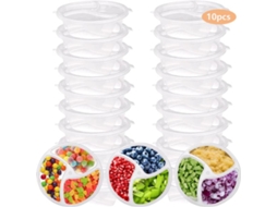 Pote Para Temperos Conjunto 10 Peças 3 Compartimentos Cozinha