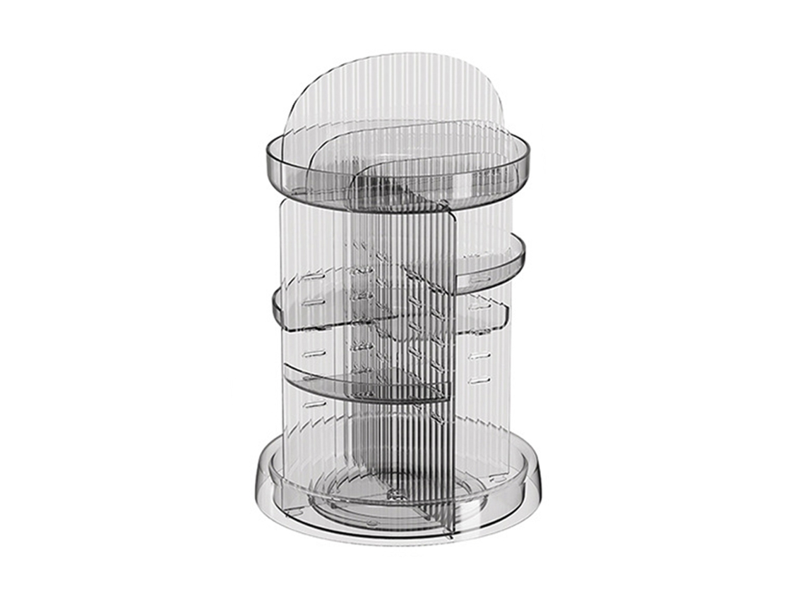 Organizador de cosméticos rotativo multicamadas para mesa transparente estável e durável com marca