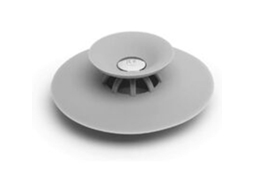 Flex Drain Stop Nova Line, Ralo de Banheira e Chuveiro, Captura Cabelo, Cinza