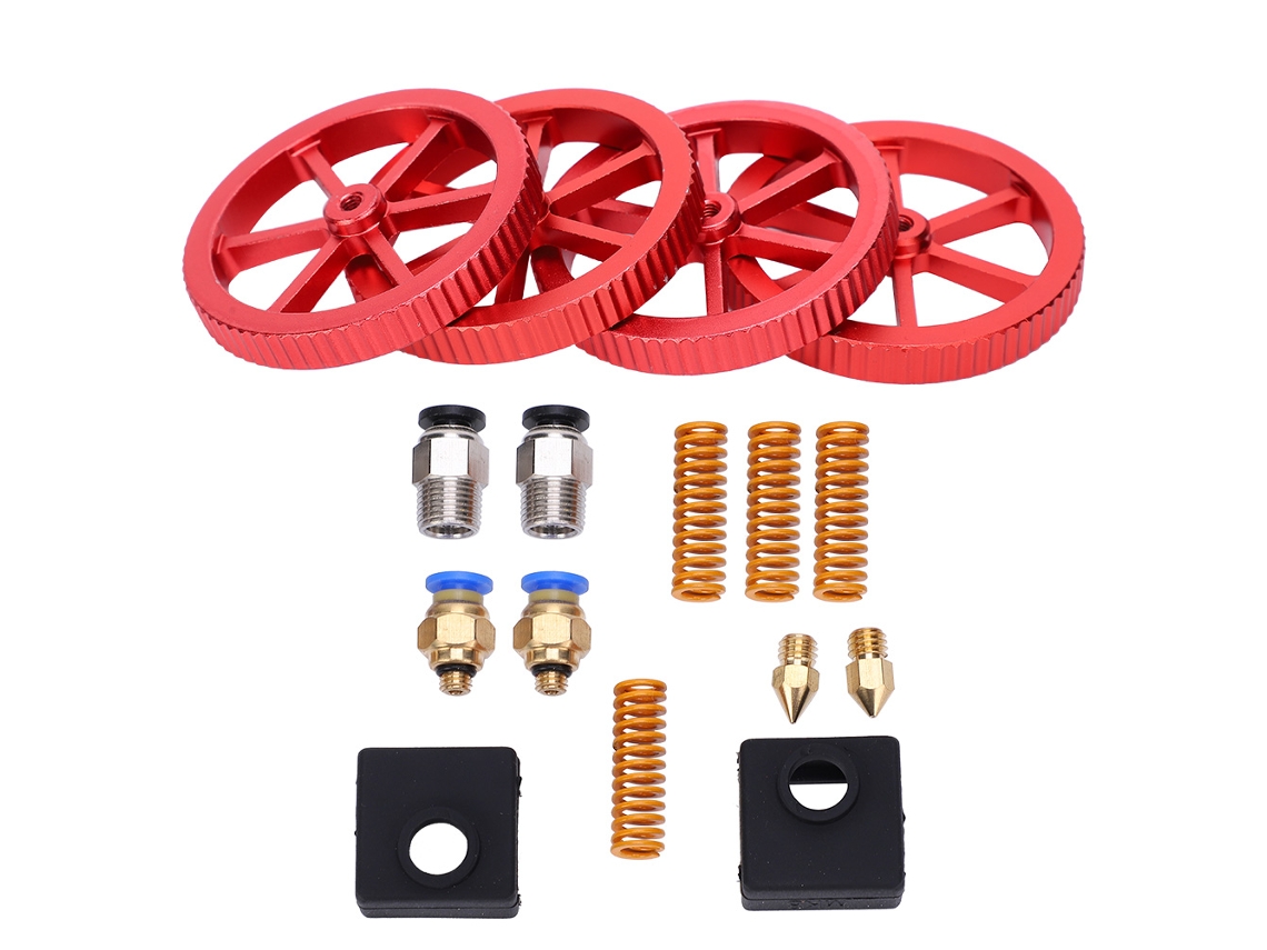 Kit De Atualização De Extruder Para Impressora 3d Com Porca De Nivelamento Manual, Molas E Amortecedores Vermelhos