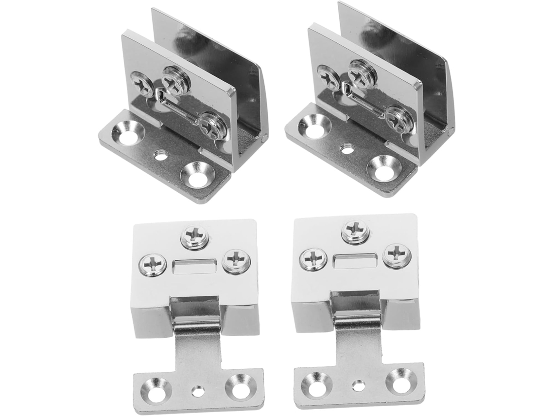 Conjunto De 4 Dobradiças Aço Inoxidável Para Portas Vidro Temperado,