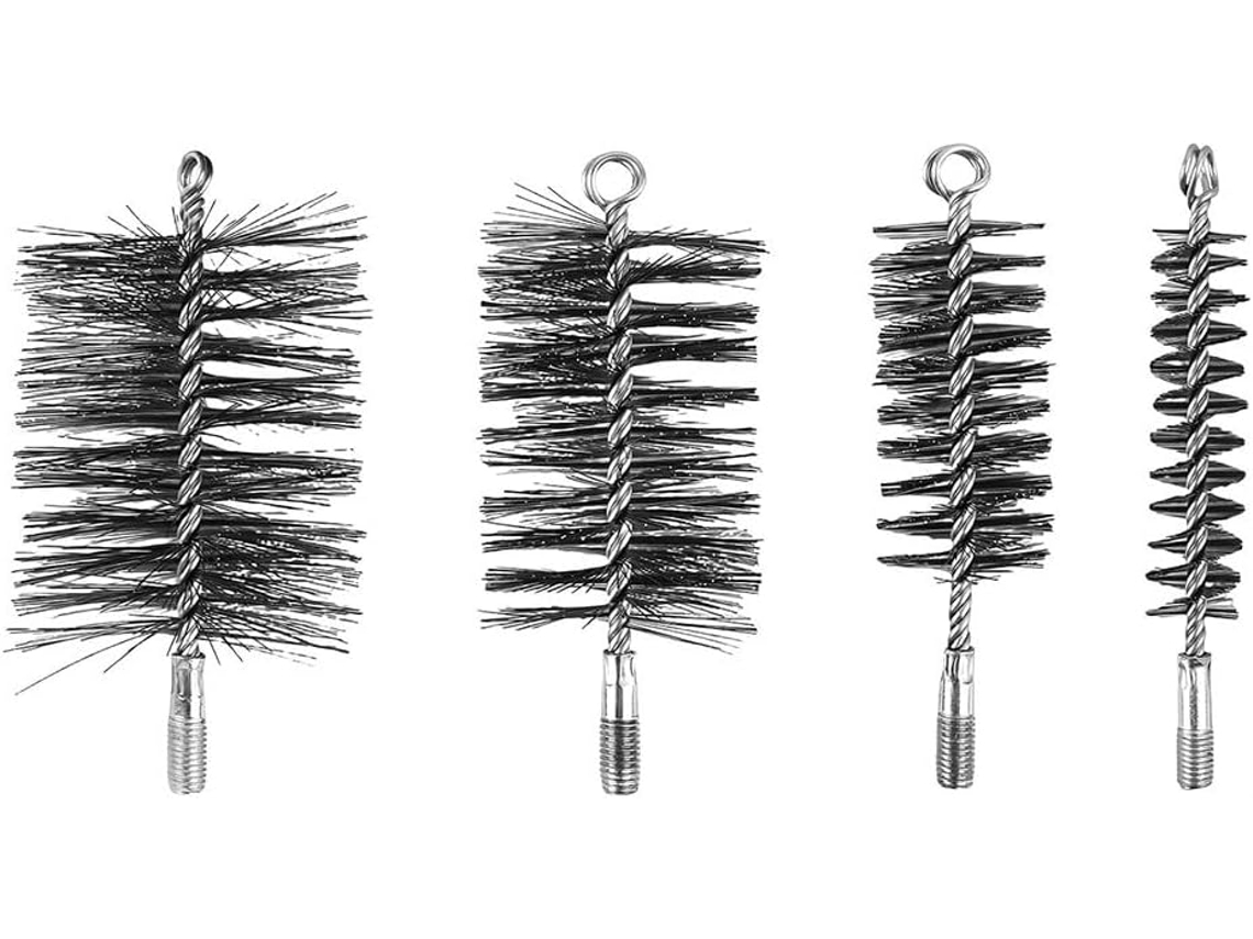Conjunto De 4 Escovas Limpeza Chaminé 30a 100mm, Kit De Ferramentas Limpeza Com Escova Arame Aço Para Fumaça, Ferramenta