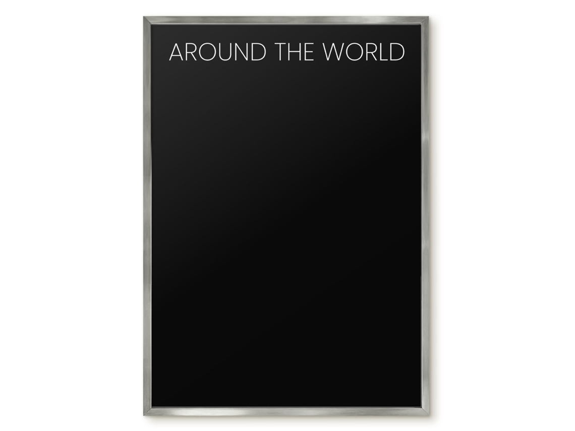Quadro de vidro magnético "Volta ao Mundo" para o Hall Espelharte (50x70 cm)