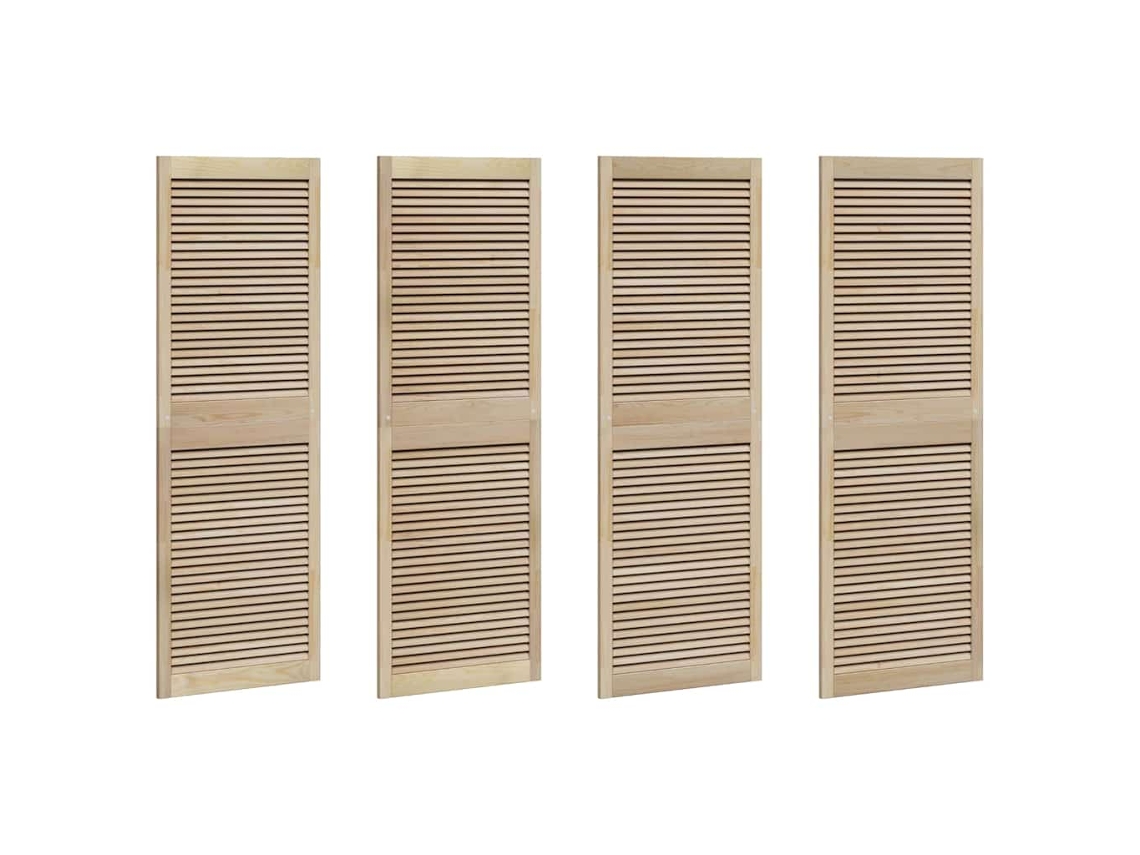 Conjunto 4 Porta De Armário Vidaxl Castanho Madeira De Pinho Maciça (170 X 2,1 X 59,5 Cm)