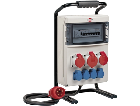 BRENNENSTUHL-1154900021-IP44 Distribuidor de energia portátil para uso externo permanente e no local com disjuntor Fi, plugues Cee 1X32A + 2X16