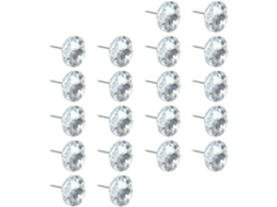 Besportble Pacote com 100 Botões Decorativos de Cristal Prateado 16 Mm para Estofamento, Unidades, Ideais Móve
