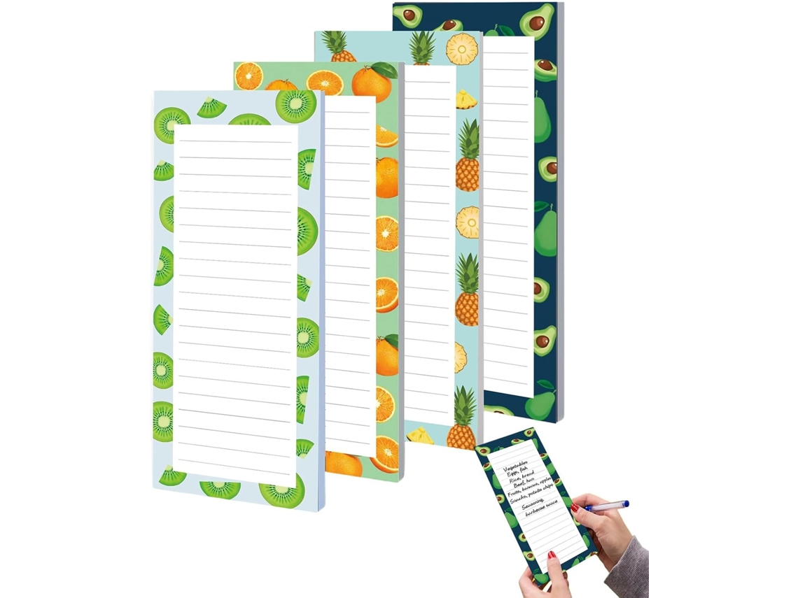 Conjunto De 4 Cadernos Pautados Com Tema De Frutas, Fáceis De Usar| Mini Para Casa, Viagens, Trabalho,