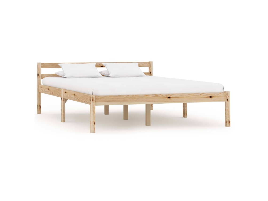 Estrutura De Cama 120x200 Cm Madeira Pinho Maciço