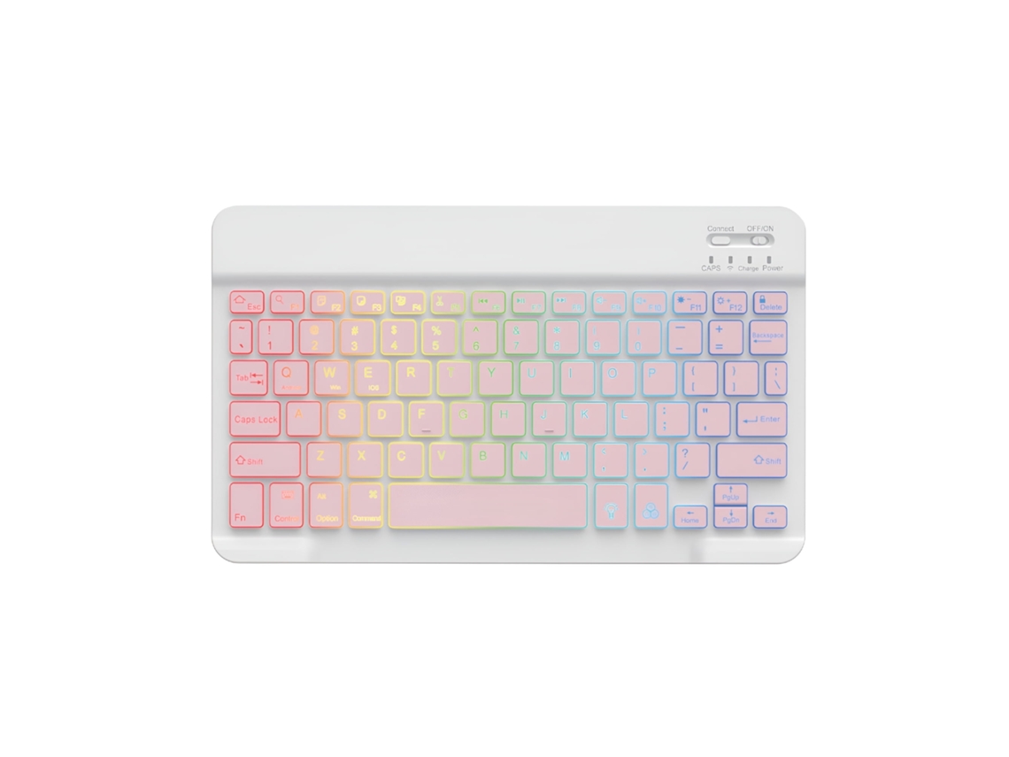 Teclado Eifson Bluetooth 10 Polegadas Retroiluminado 7 Cores - Layout Português - Rosa