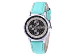 Relógio de pulso masculino Zhoulianfa com mecanismo de quartzo e pulseira de couro PU (cor menta)