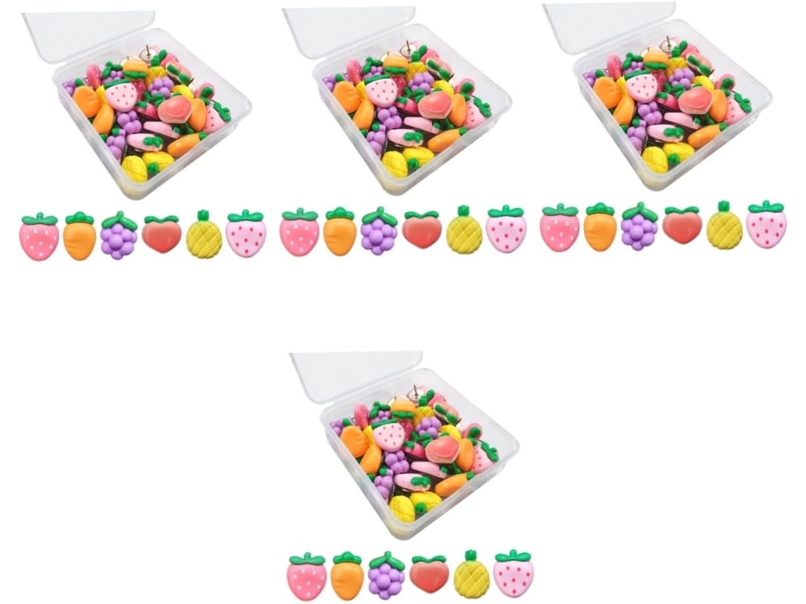 120 Alfinetes De Frutas, Coloridos Para Murais E Artesanato