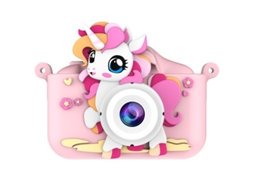 Câmera Infantil de Desenho Animado com Câmera Dupla Hd YUNZII (rosa e de Alta Definição para Meninas, Cartão de Memória Não Incluído)