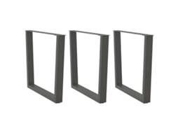 Vidaxl Pés Para Mesa De Jantar Em V, 3 Peças, Antracite, 90x (72-73,3) Cm, Aço