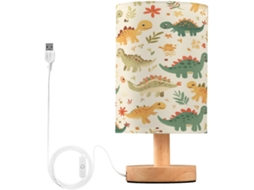 Abajur De Cabeceira Em Formato Dinossauro Para Quarto, Luminária De Cabeceira Led, Luminária De Leitura Com Cúpula
