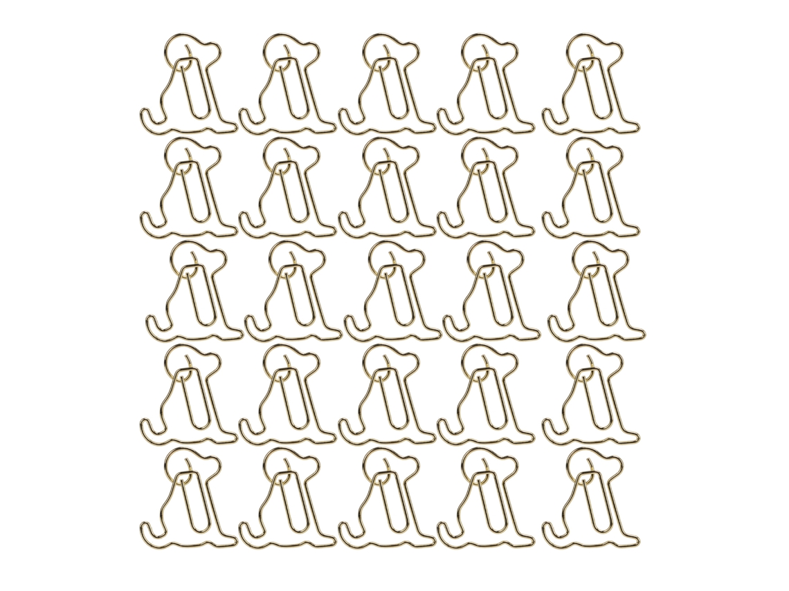 25 Clips De Papel Dorados Em Forma De Cachorro, Leves E Portáteis, De Metal, Para Escritório, Para Classificar Documentos.