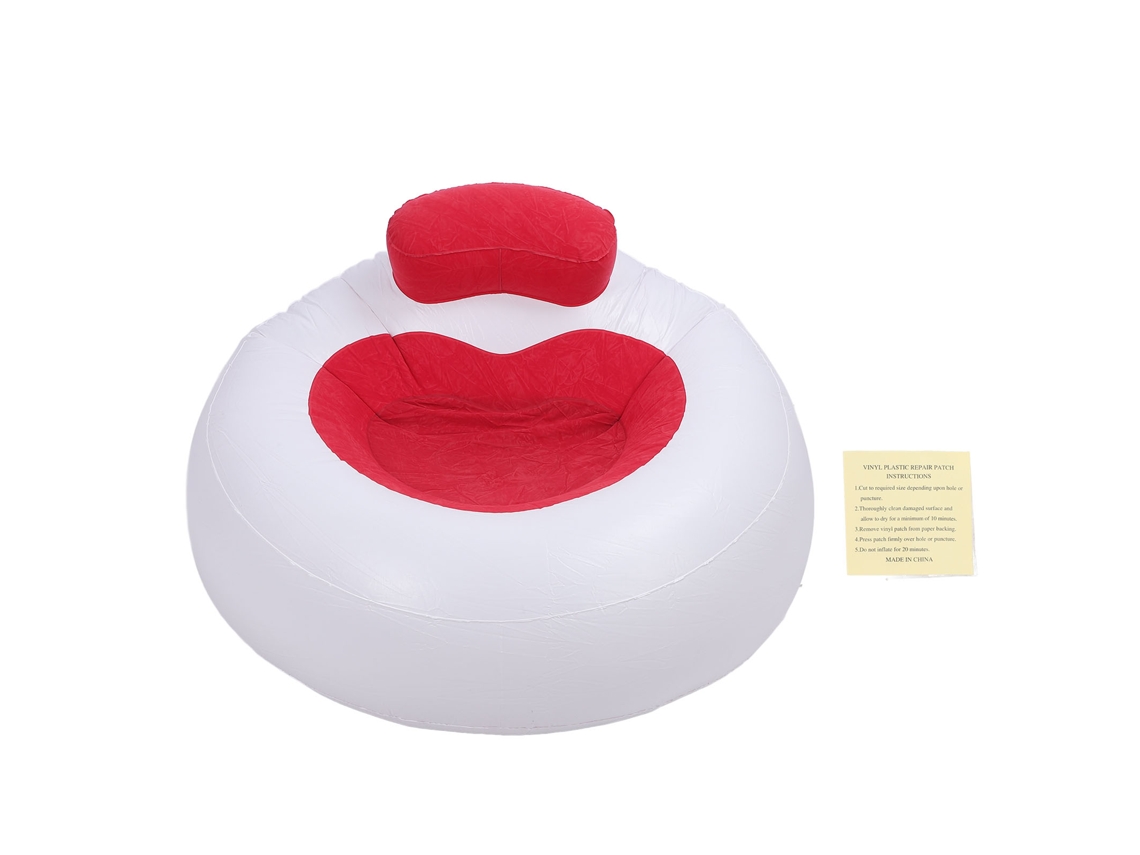 Poltrona Inflável Coração Confortável Plush Pvc para Quarto Sala de Estar Vermelha | S/MARCA