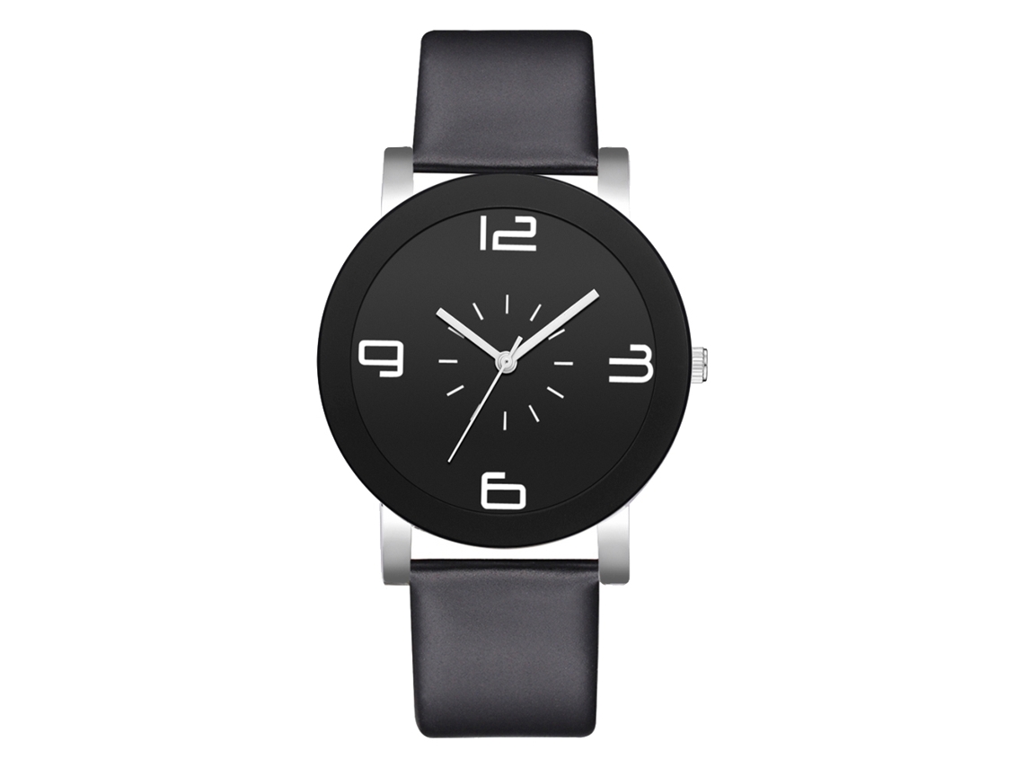 Relógio de Pulso Feminino Estilo Casual Moda Quartzo Analógico Preto
