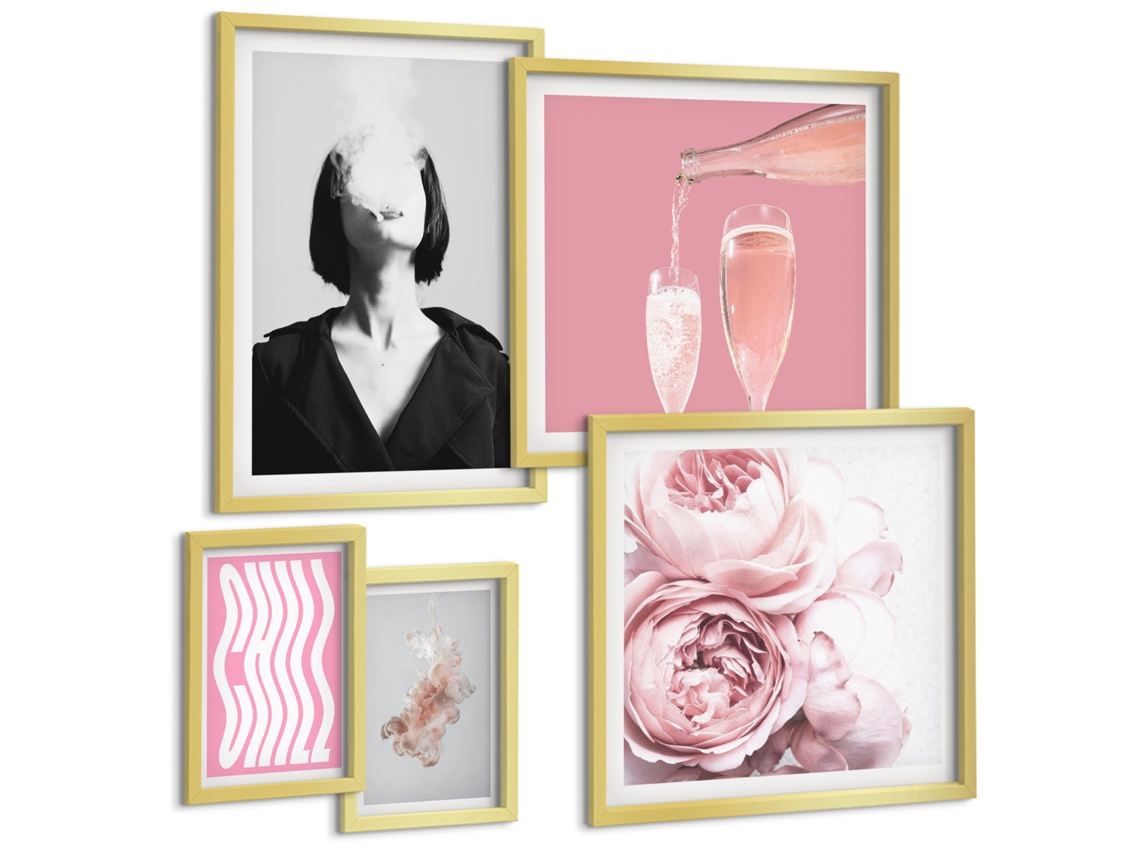 Conjunto De Pinturas Chill Vinho Mulher Fumaça Espelharte (5 Peças)