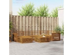 Vidaxl Conjunto De Sofás Para Exterior 7 Pcs Natural