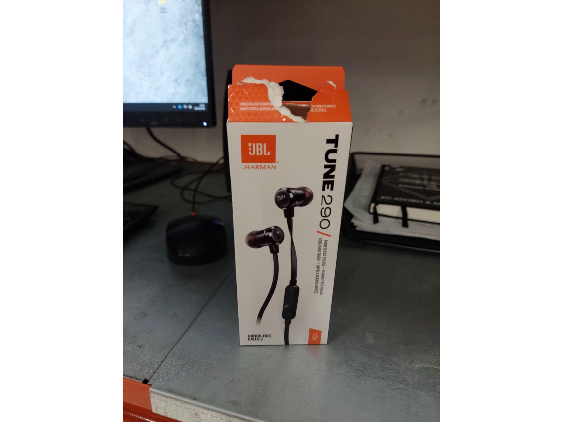Auriculares com Fio JBL T 290 (Outlet Caixa Aberta - In Ear - Microfone - Preto)
