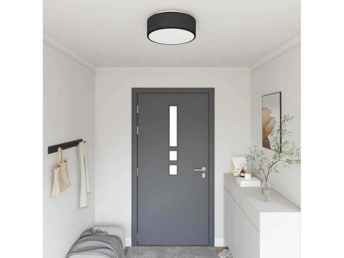 Vidaxl Lâmpada De Teto Com Holofotes Preto 38 X 38 X 13,5 Cm Tecido