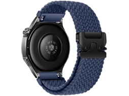 Pulseira de Nylon Trançado Com Fivela Paraquedas, Formato Arco-Íris, Para Huawei Gt5 E Samsung Watch7, Meia Noite Azul