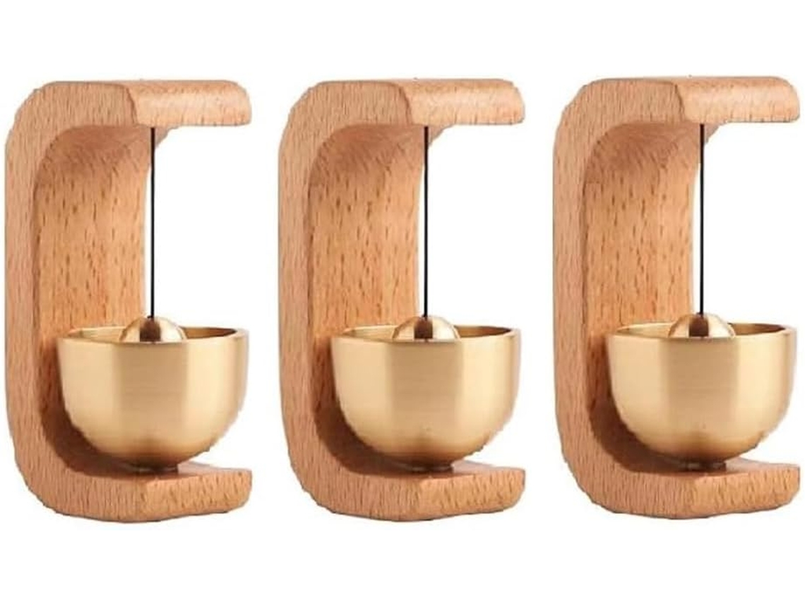 Campainha De Entrada, Conjunto De Campainha Madeira Com 3 Peças, Campainha Magnética, Fácil De Usar