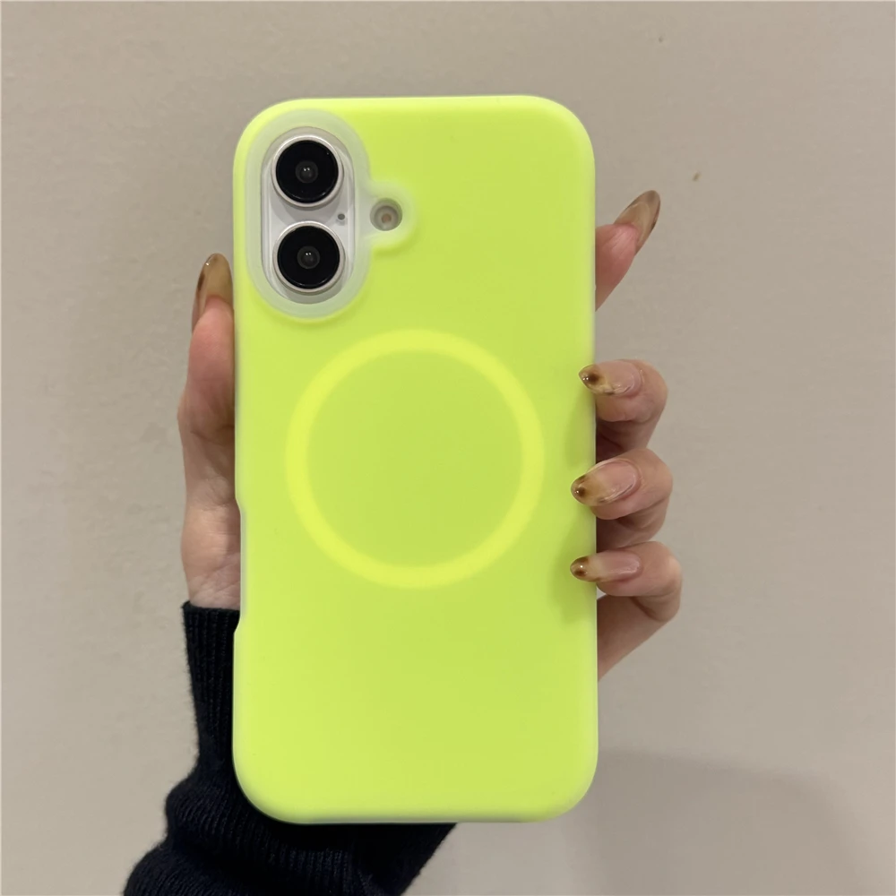 Capa Magnética Para Celular (iphone 15 Verde), Silicone Líquido, Espessa E Resistente A Impactos.