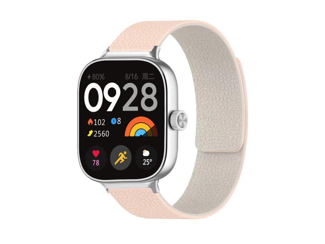 Bracelete para Redmi Watch 6 / 5 / 4 XIAOMOYU em silicone macio com textura de lichia branco chá com leite